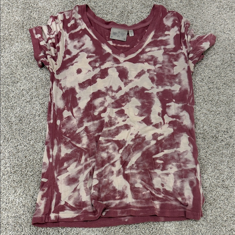 Dantelle Tie-Dye Short Sleeve Tee in Rose & Cream